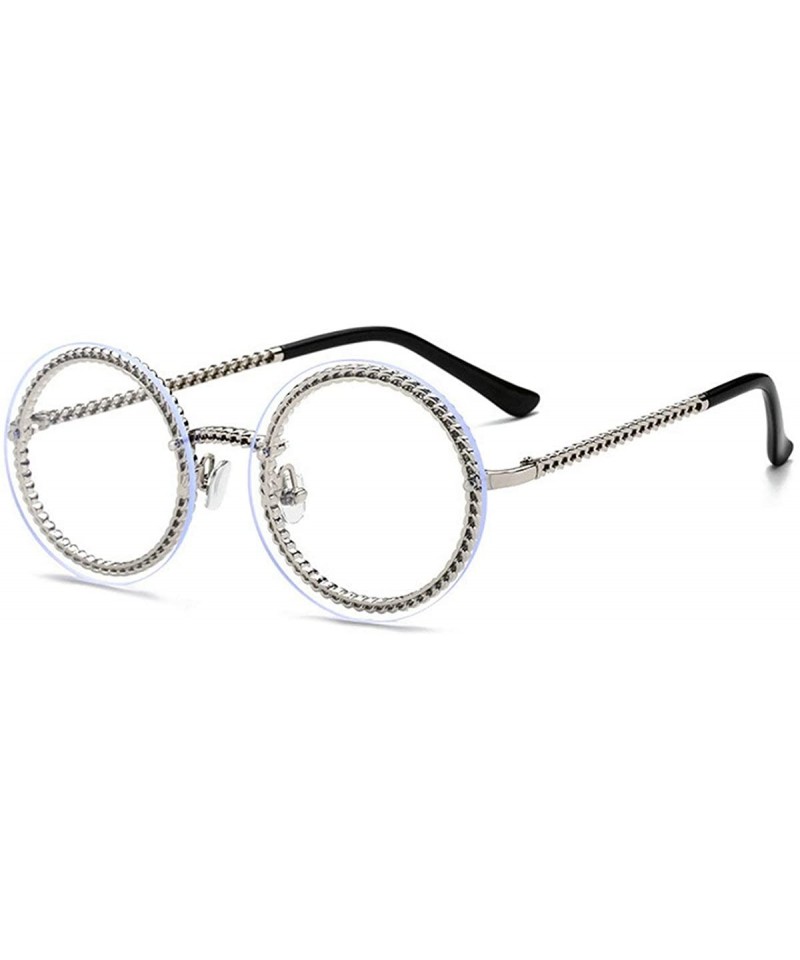 Round Fashion Round Sunglasses Lady Vintage Metal Frame Gradient Sun Glasses UV400 - C9 - CX18RLS8RO3 $12.50