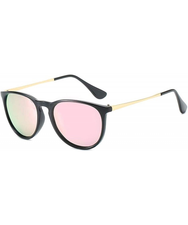 Square Polarized Sunglasses for Women Classic Round UV Protection Sun Glasses 8071 - Black/Pink - CY19D3WWAS0 $10.94