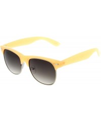 Rimless Pastel Color Semi-Rimless Half Frame Classic Horn Rimmed Sunglasses (Orange) - CO11FGMN97Z $10.87