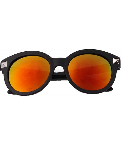 Oval Classic Retro Designer Style Round Sunglasses for Women plastic Resin UV 400 Protection Sunglasses - Red - CP18SASM4NZ $...
