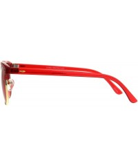 Square Fashion Sunglasses Colorful Translucent Frame Square Horn Rim Shades UV 400 - Red - CZ18C6MUCKI $12.85