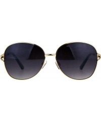 Oversized Womens Rhinestone Jewel Bling Diva Metal Butterfly Sunglasses - Gold Black Smoke - C7187AXW24G $14.97