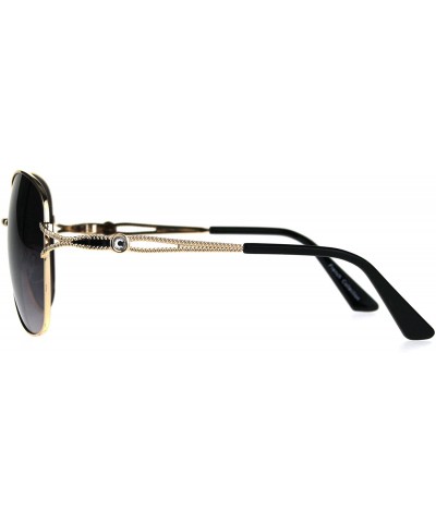 Oversized Womens Rhinestone Jewel Bling Diva Metal Butterfly Sunglasses - Gold Black Smoke - C7187AXW24G $14.97