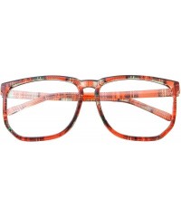 Square Non-prescription Glasses Frame Clear Lens Eyeglasses - Casual Fashion - Large - Red Plaid - C418RECT0I3 $10.57