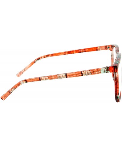 Square Non-prescription Glasses Frame Clear Lens Eyeglasses - Casual Fashion - Large - Red Plaid - C418RECT0I3 $10.57