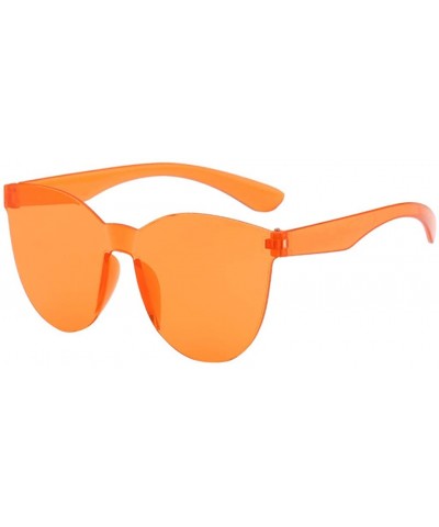 Semi-rimless Square Sunglasses Women Fashion Rimless Frame Glasses Transparent Eyewear Transparent Candy Color Eyewear - D - ...