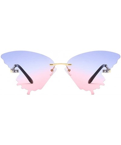 Oversized Summer New Fashion Sunglasses One Piece Colorful Gradient Insect Shape Frame Lightweight Party Beach Eyewear - C - ...