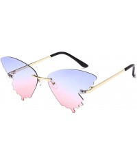 Oversized Summer New Fashion Sunglasses One Piece Colorful Gradient Insect Shape Frame Lightweight Party Beach Eyewear - C - ...