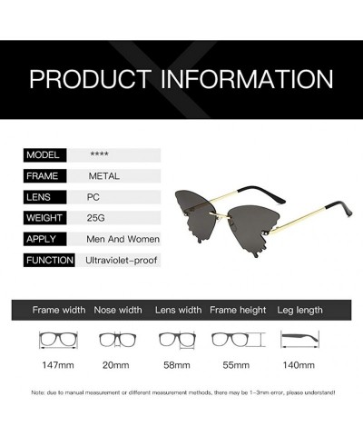 Oversized Summer New Fashion Sunglasses One Piece Colorful Gradient Insect Shape Frame Lightweight Party Beach Eyewear - C - ...