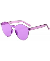 Round Unisex Fashion Candy Colors Round Outdoor Sunglasses Sunglasses - White Purple - CO199S9KHNG $13.27