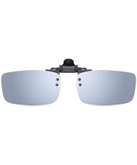 Goggle Polarized Clip-on Flip Up Metal Clip Rimless Sunglasses for Prescription Glasses - Silver Flash - C518QKQKKKA $10.67