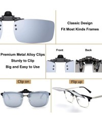 Goggle Polarized Clip-on Flip Up Metal Clip Rimless Sunglasses for Prescription Glasses - Silver Flash - C518QKQKKKA $10.67