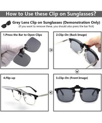 Goggle Polarized Clip-on Flip Up Metal Clip Rimless Sunglasses for Prescription Glasses - Silver Flash - C518QKQKKKA $10.67