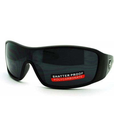 Wrap Men's Lite Weight Sports Sunglasses Oval Rectangular Wrap - Black White - CK11N870UMH $7.72