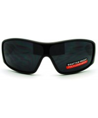 Wrap Men's Lite Weight Sports Sunglasses Oval Rectangular Wrap - Black White - CK11N870UMH $7.72