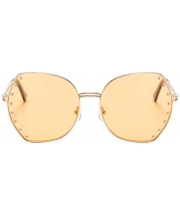 Oversized Womens Oversized Fashion Sunglasses UV400 Metal Frames Classic Eyewear - Orange - CE197IH57ZT $12.86