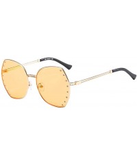 Oversized Womens Oversized Fashion Sunglasses UV400 Metal Frames Classic Eyewear - Orange - CE197IH57ZT $12.86