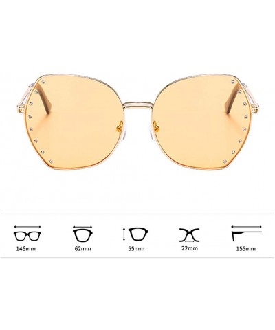 Oversized Womens Oversized Fashion Sunglasses UV400 Metal Frames Classic Eyewear - Orange - CE197IH57ZT $12.86