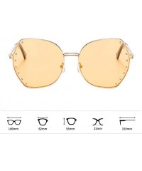 Oversized Womens Oversized Fashion Sunglasses UV400 Metal Frames Classic Eyewear - Orange - CE197IH57ZT $12.86