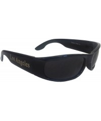 Oval Elegant Men's Dark Lens Black Sunglasses With Los Angeles Written On Side - CY12LO0V9XX $10.01