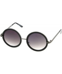 Round Retro Fashion Round Thick Frame Women Sunglasses Model 55 - Purple Black - C6182XKIHKM $11.98