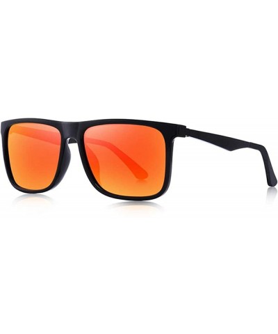 Square DESIGN Men Classic Square Polarized Fishing Sunglasses Outdoor Sports C06 Red - C06 Red - CW18YQNI0DD $17.07