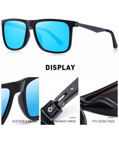 Square DESIGN Men Classic Square Polarized Fishing Sunglasses Outdoor Sports C06 Red - C06 Red - CW18YQNI0DD $17.07