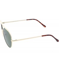 Rimless Classic Brow Bar Semi-Rimless Lens Aviator Sunglasses 57mm - Gold / Green - CD12O3A8NG2 $8.55