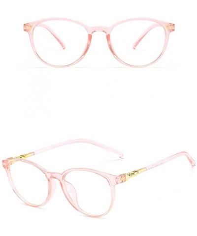 Oval Glasses Square Non-Prescription Eyeglasses Clear Lens Eyewear - Pink - CV18QLKEU47 $7.93