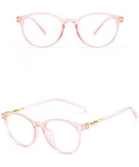 Oval Glasses Square Non-Prescription Eyeglasses Clear Lens Eyewear - Pink - CV18QLKEU47 $7.93