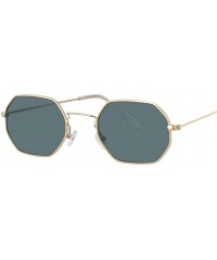 Round Vintage Sunglasses Women Classic Metal Frame Eyewear Fashion Mirror Hexagon Sun Glasses For Women - CT198UQED7T $8.71