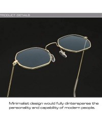 Round Vintage Sunglasses Women Classic Metal Frame Eyewear Fashion Mirror Hexagon Sun Glasses For Women - CT198UQED7T $8.71