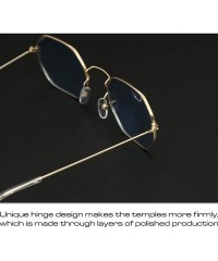 Round Vintage Sunglasses Women Classic Metal Frame Eyewear Fashion Mirror Hexagon Sun Glasses For Women - CT198UQED7T $8.71
