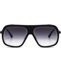Oversized Pilot Sunglasses Mens Square Frame Sunglasses Bold Pilot Sports Eyewear - Black Frame and Grey Lens - CB18IK2AZCH $...