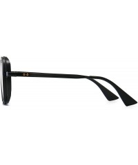 Oversized Pilot Sunglasses Mens Square Frame Sunglasses Bold Pilot Sports Eyewear - Black Frame and Grey Lens - CB18IK2AZCH $...