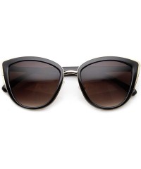 Oversized Womens Oversized Metal Plastic Cat Eye Sunglasses (Black) - CK11JV5SK5J $12.65