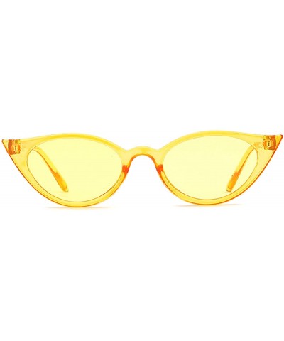 Oval Retro Classic Oval Sunglasses for Women AC PC UV 400 Protection Sunglasses - Yellow - CD18SZTDG3S $17.77