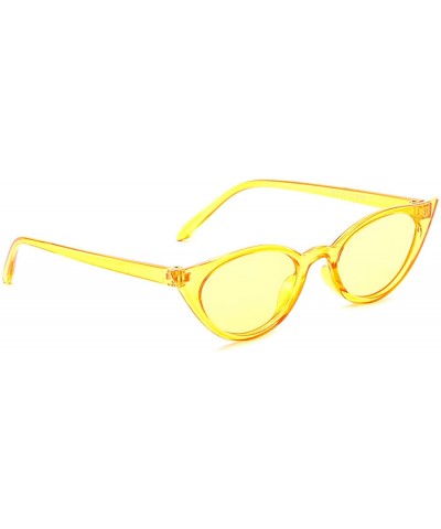 Oval Retro Classic Oval Sunglasses for Women AC PC UV 400 Protection Sunglasses - Yellow - CD18SZTDG3S $17.77