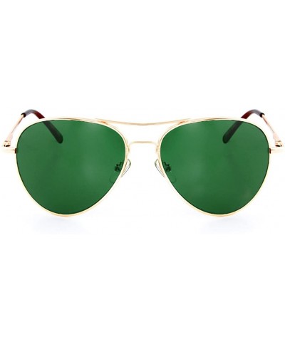 Aviator Classic Polarized Metal Aviator Sunglasses in Gold/Green - CF119UYBMBP $11.78