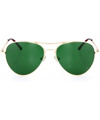 Aviator Classic Polarized Metal Aviator Sunglasses in Gold/Green - CF119UYBMBP $11.78