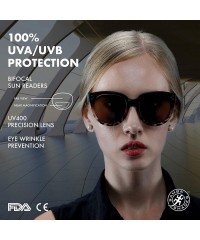Oval Bifocal Sunglasses for Women Oversized Reading Round Readers Under the Sun - Brown - CD189AN8GU6 $27.11