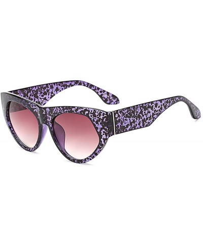 Oversized Retro cat eye sunglasses Oversized frame for Men Women UV Protection - Purple - CD18DWD4EHY $19.05