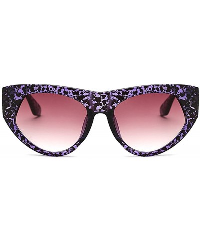 Oversized Retro cat eye sunglasses Oversized frame for Men Women UV Protection - Purple - CD18DWD4EHY $11.78