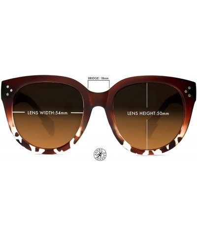 Oval Bifocal Sunglasses for Women Oversized Reading Round Readers Under the Sun - Brown - CD189AN8GU6 $45.38
