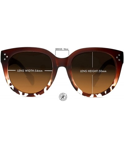 Oval Bifocal Sunglasses for Women Oversized Reading Round Readers Under the Sun - Brown - CD189AN8GU6 $27.11