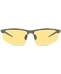 Rimless Sport Yellow Night Vision Glasses for Driving - HBDU HD Night Driving Glasses for Men Women - Black - CT18OXGW2CG $16.58