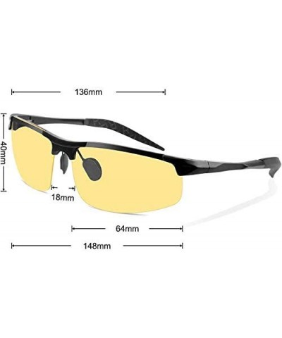 Rimless Sport Yellow Night Vision Glasses for Driving - HBDU HD Night Driving Glasses for Men Women - Black - CT18OXGW2CG $16.58