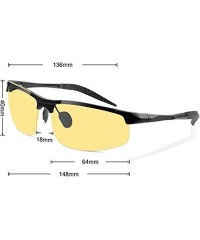 Rimless Sport Yellow Night Vision Glasses for Driving - HBDU HD Night Driving Glasses for Men Women - Black - CT18OXGW2CG $16.58