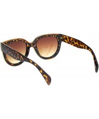 Round Womens Mod Boyfriend Fashion Minimal Plastic Sunglasses - Tortoise Gradient Brown - CW18OCZ62MI $11.07