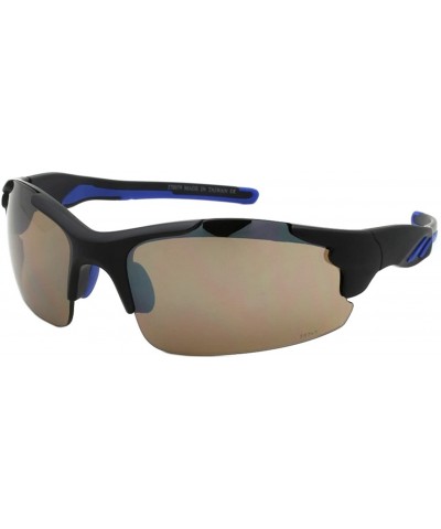 Sport I Wear Semi Rimless Sunglasses 570079 FM 4 - Fm Matte Black+blue - CO12ER4EUPR $24.82